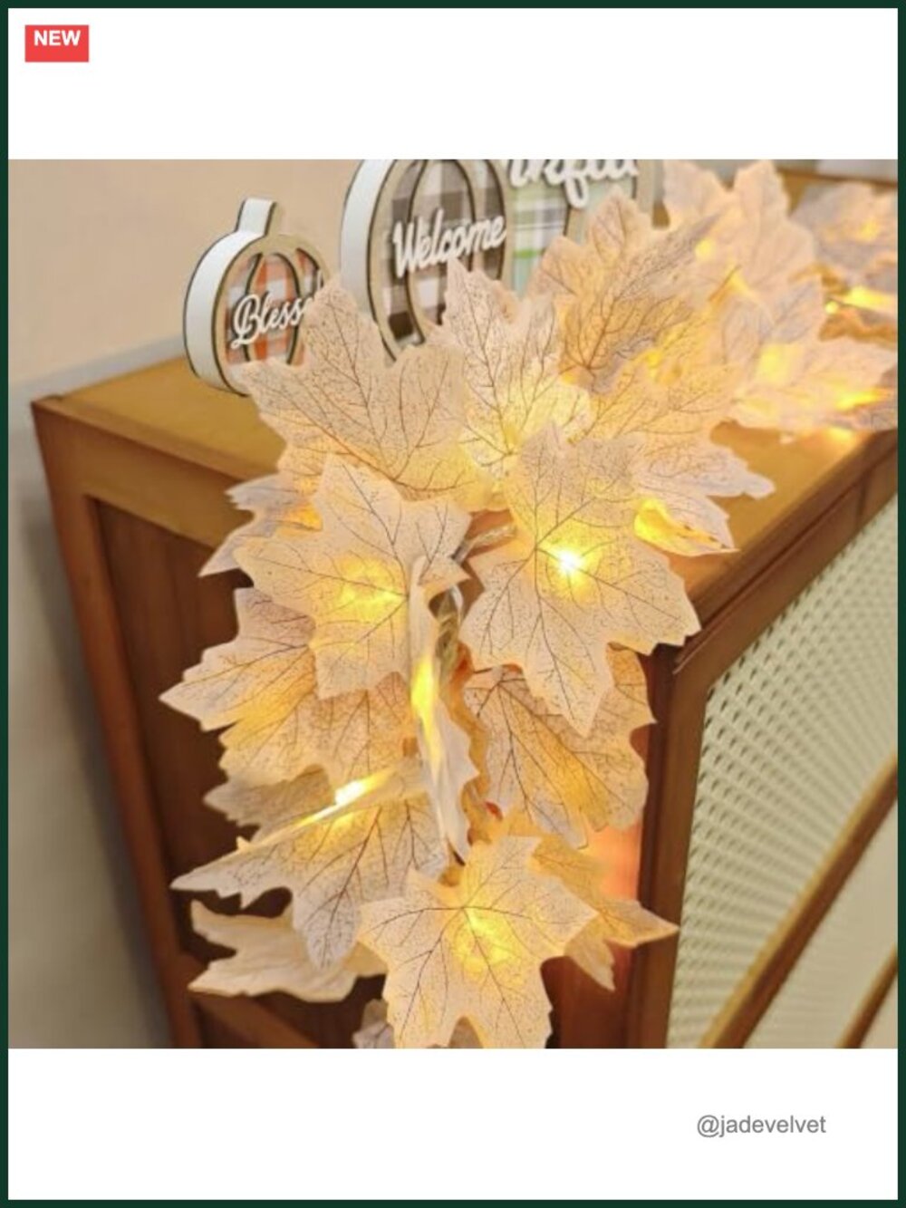 2 Pack 13ft 40 LED Warm Light Fall Garland with Lights Battery Operated